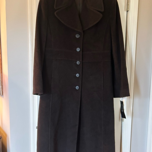NWT JNY Wool blend brown long pea coat size 10 - Picture 11 of 11